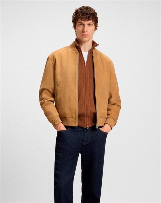 Muller Læder Jakke - Medium Beige